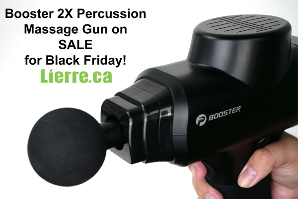 Booster 2X percussion Massage gun for muscle recovery from Lierre.ca Canada