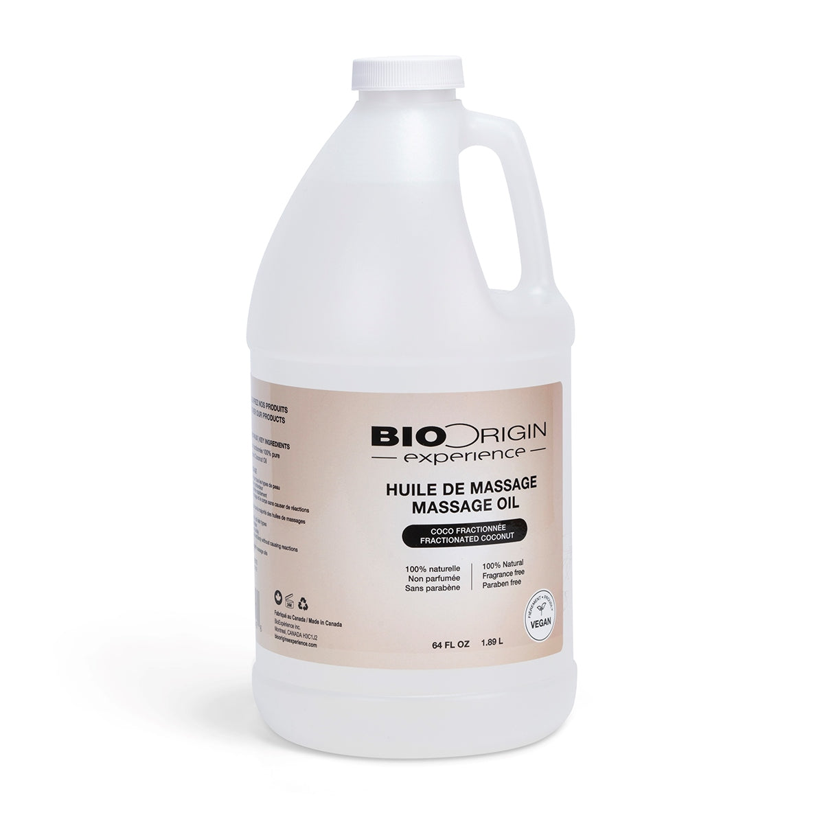 BioOrigin Fractionated Coconut Massage Oil half gallon