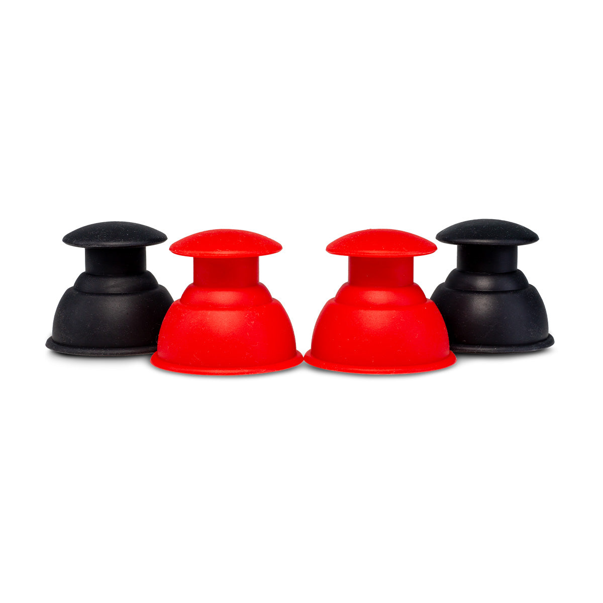 Ventouses en silicone noir avec bouton intégré