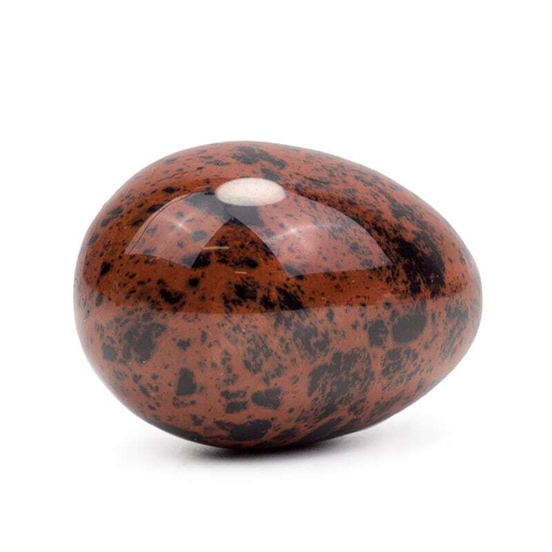 Œuf en obsidienne mahogany, fabrication artisanale
