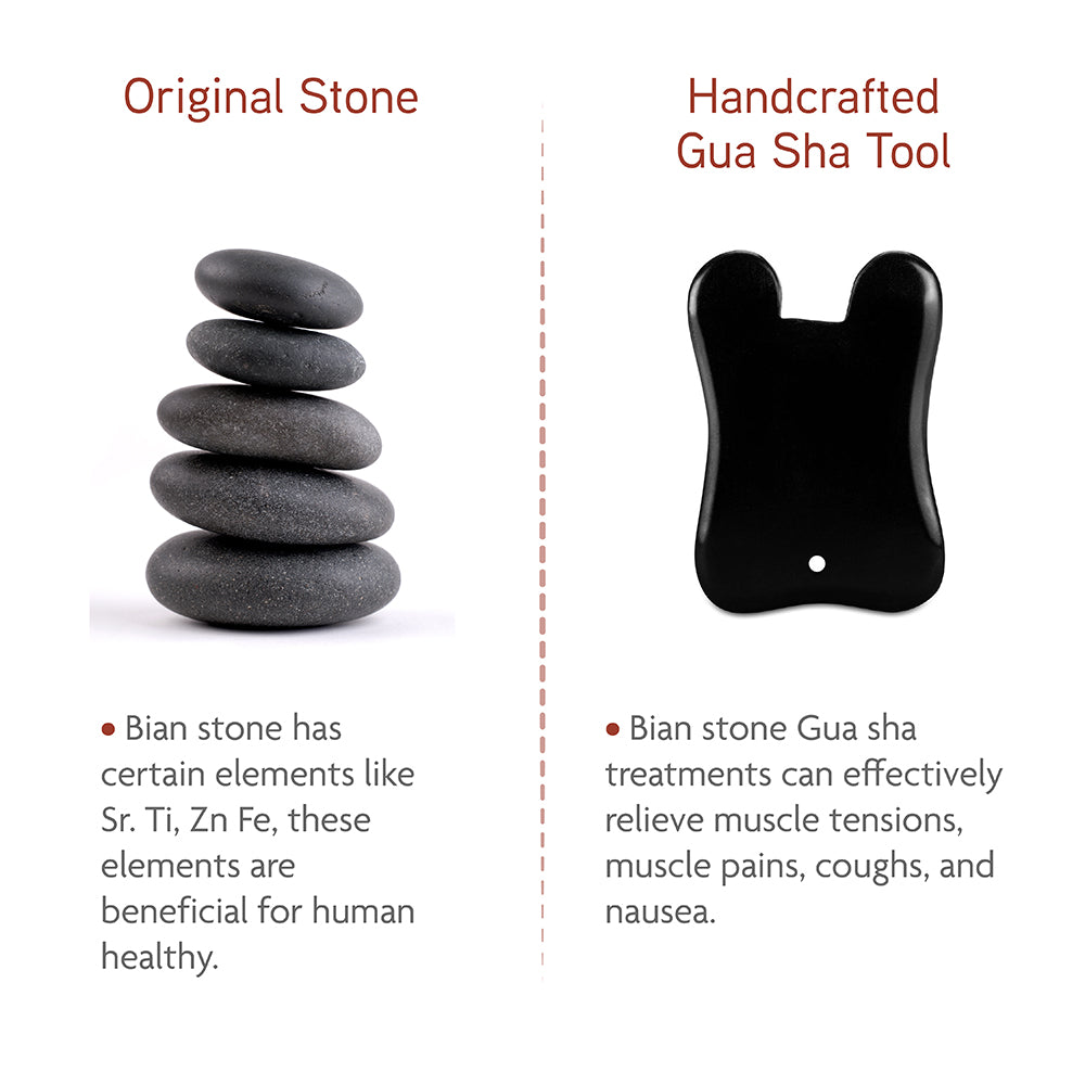 Gua Sha en pierre de Bian (forme de dent)