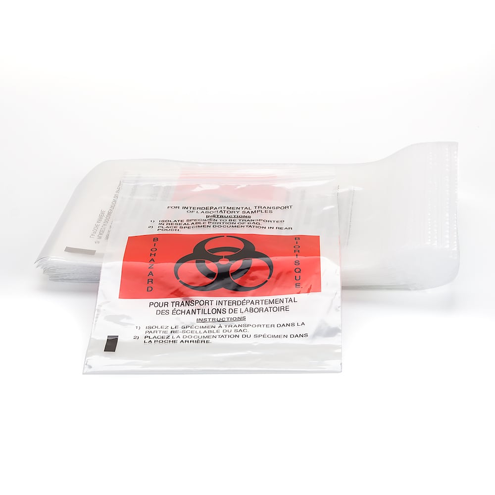 Biohazard Self-sealing Bags 100pcs