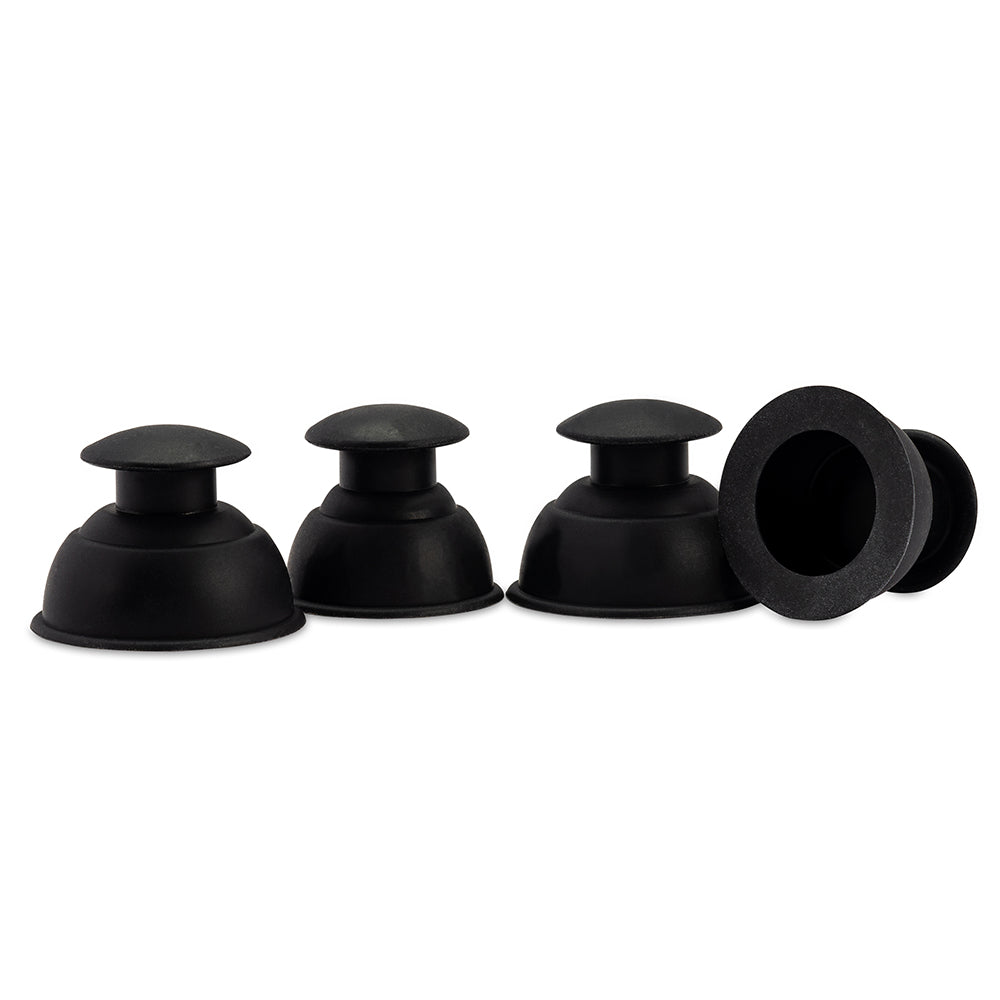 Black Silicone Cupping with build-in knob