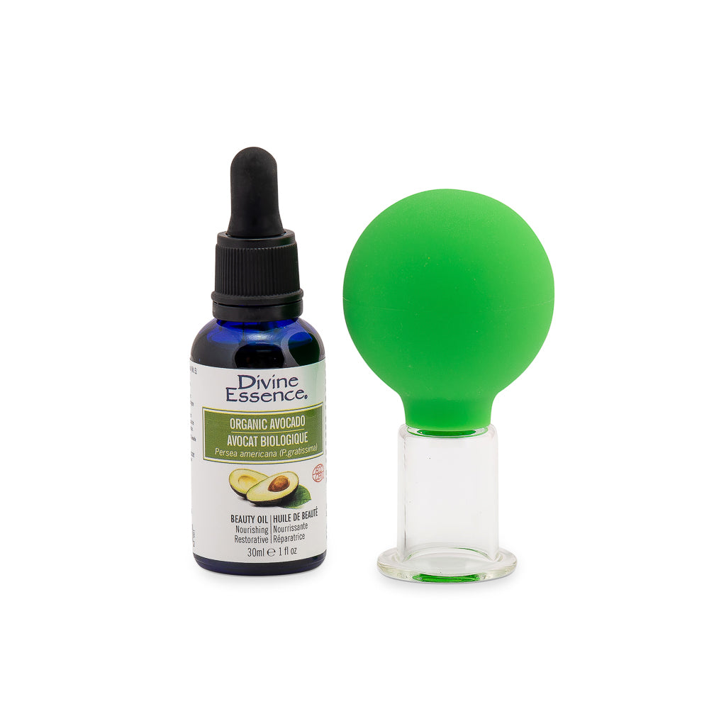 Jade Soft® Glass Facial Cupping + Organic Beauty Oil Kit