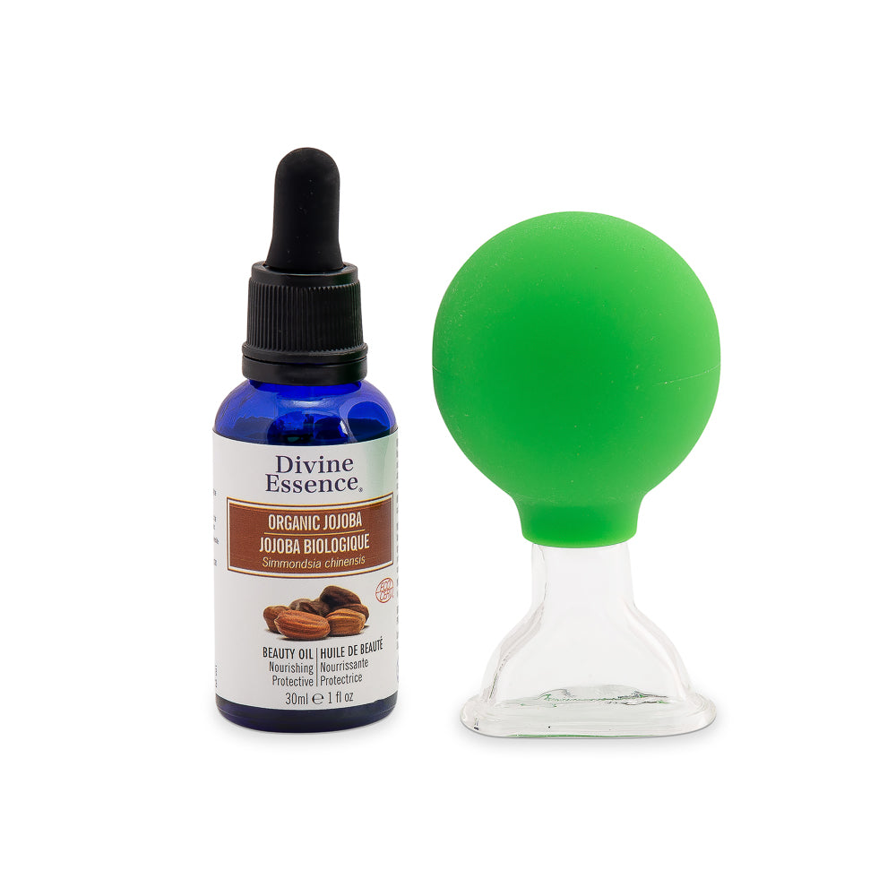 Jade Soft® Glass Facial Cupping + Organic Beauty Oil Kit