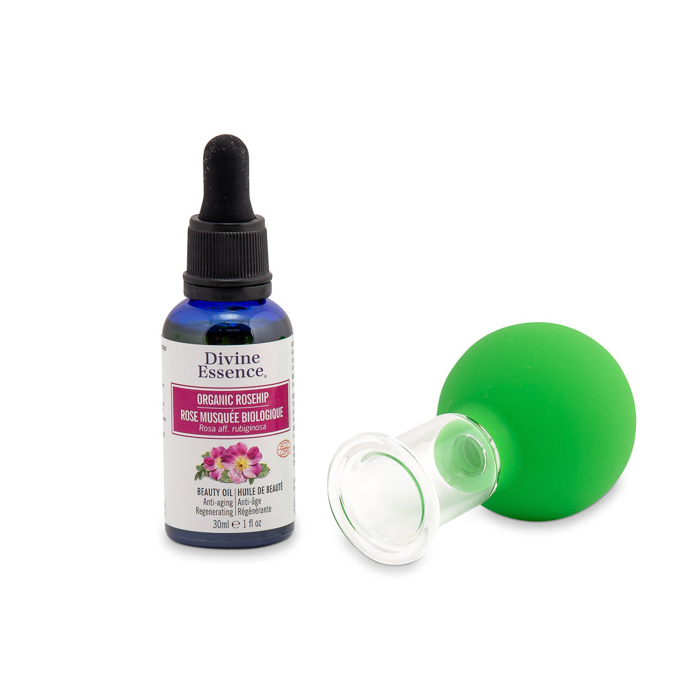 Jade Soft® Glass Facial Cupping + Organic Beauty Oil Kit