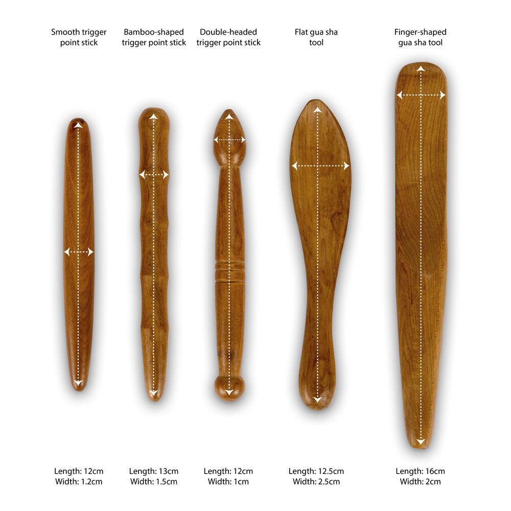 Fragrant wood trigger point massage, reflexology tools 5pcs