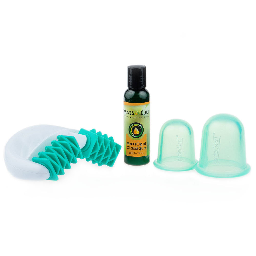 Ensemble Detox avec ventouses Jade Soft® et rouleau de massage anti-cellulite