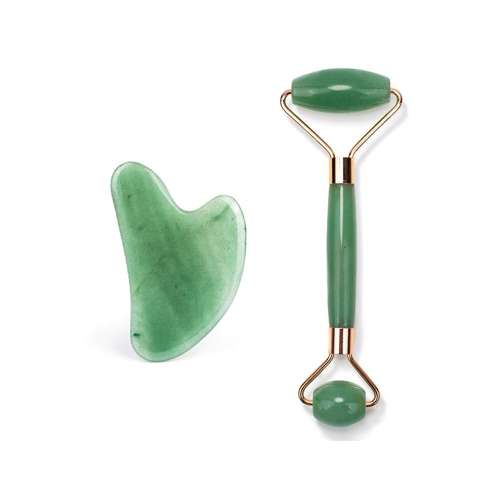 Jade Gua Sha And Facial Roller Set Thera Crystals®