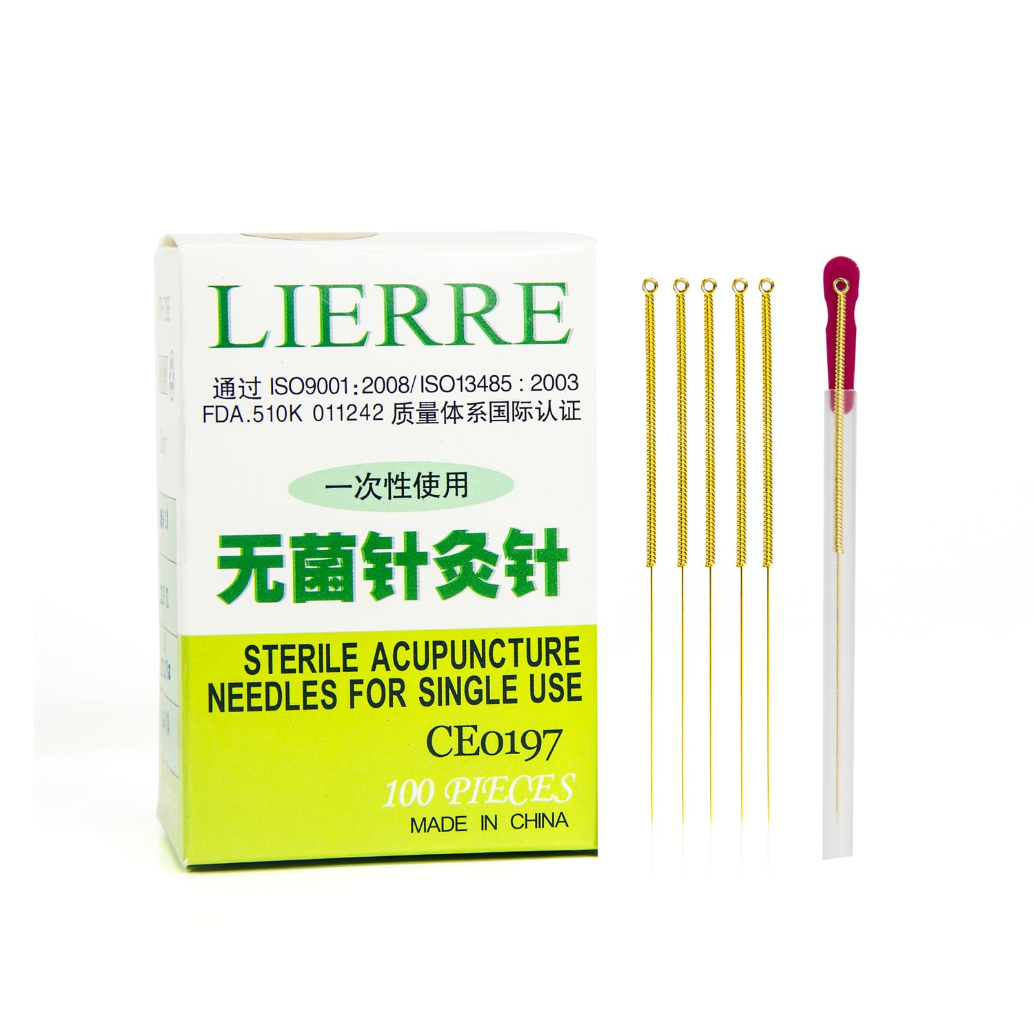 Lierre Golden Acupuncture needles 100 / box