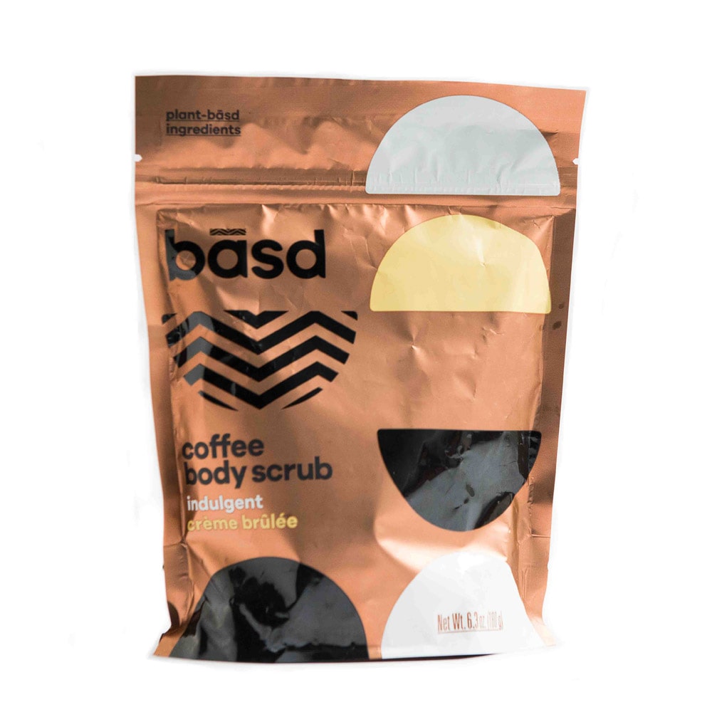 Basd coffee body scrub in indulgent creme brulee