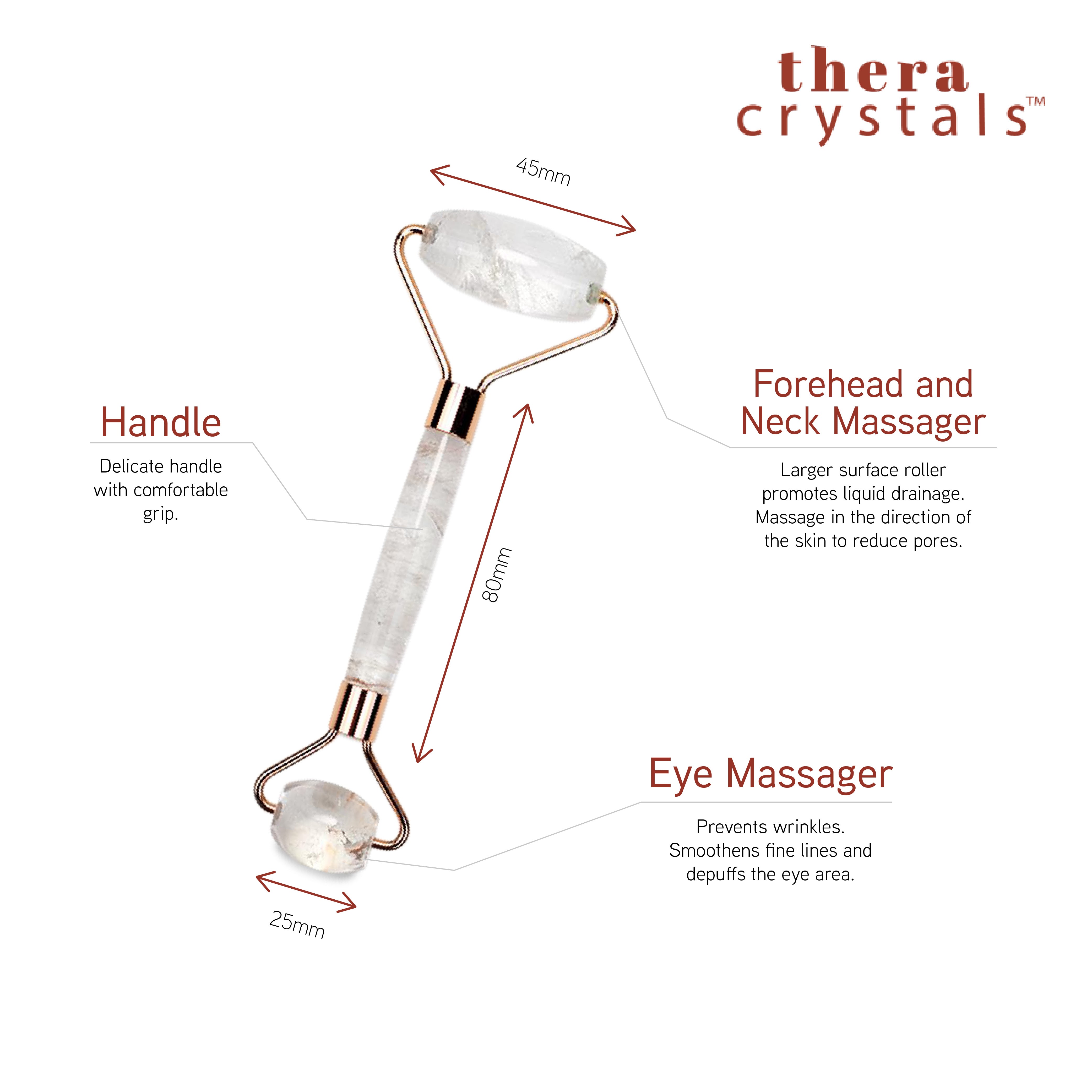 Clear Quartz Facial Roller Thera Crystals®