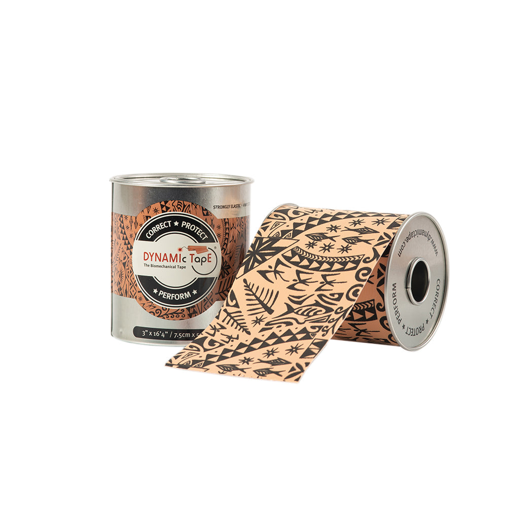 Dynamic Tape Beige with Black Tattoo 7.5cm x 5m