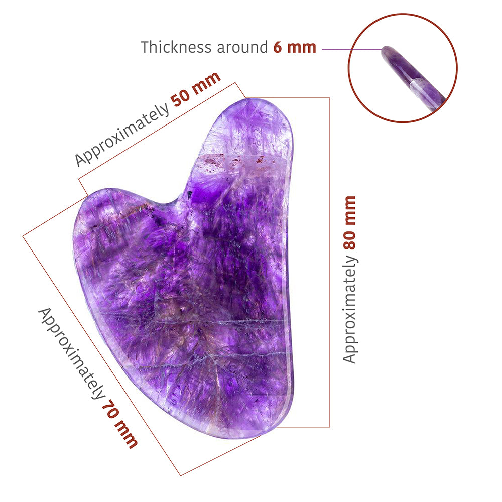 Amethyst Gua Sha Facial Tool (Heart shape) Thera Crystals®