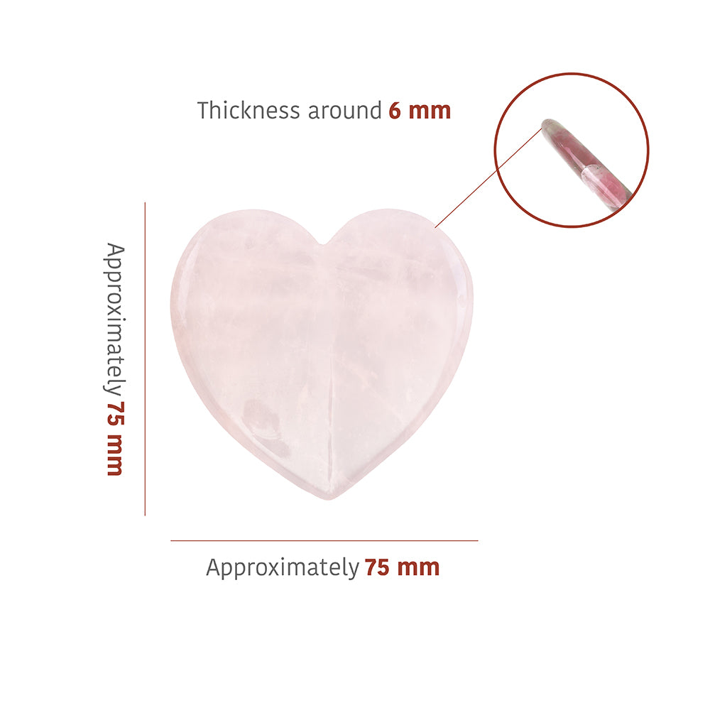 Rose Quartz Gua Sha Sculpture (Heart Shape)  -  Thera Crystals®