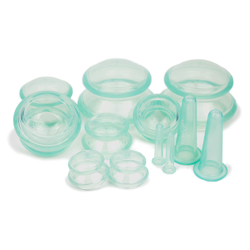 Jade Soft® Body and face massage silicone cupping set 12pcs