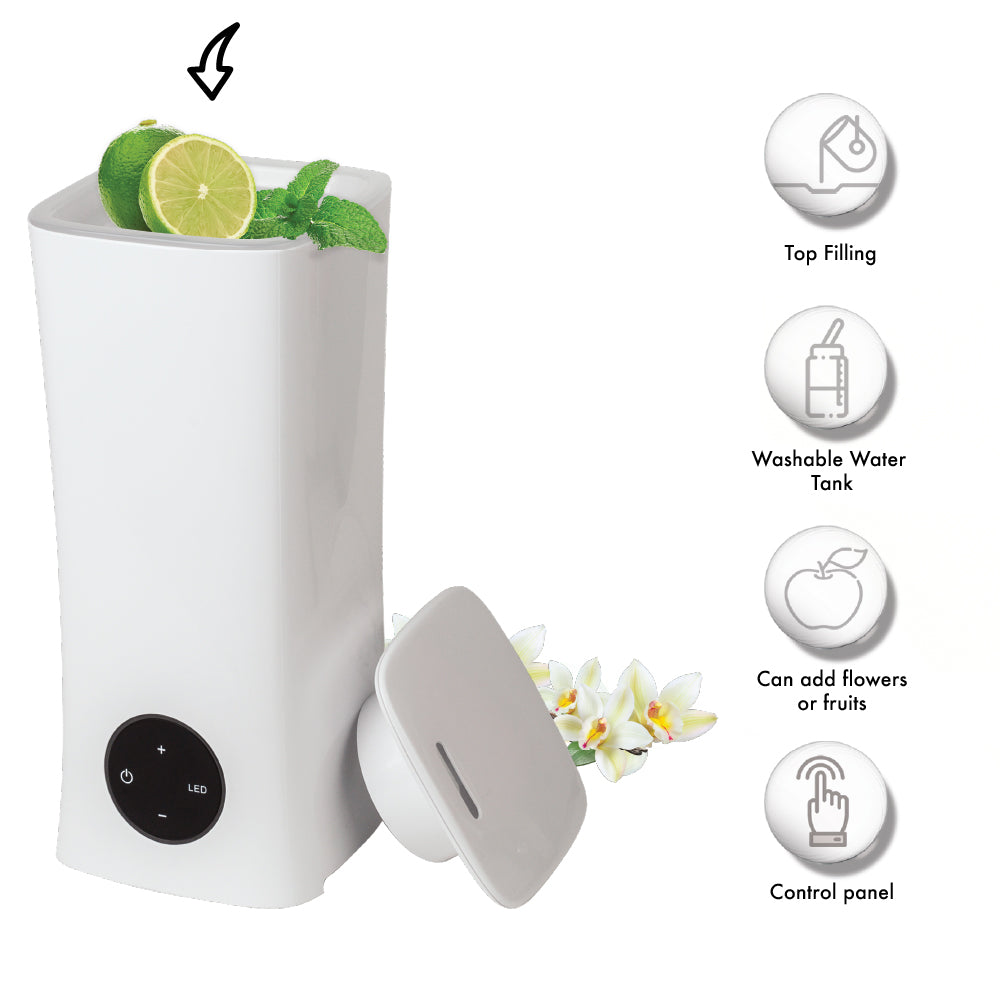 Naturaroma Humidifier 2L, top fill cool mist with LED