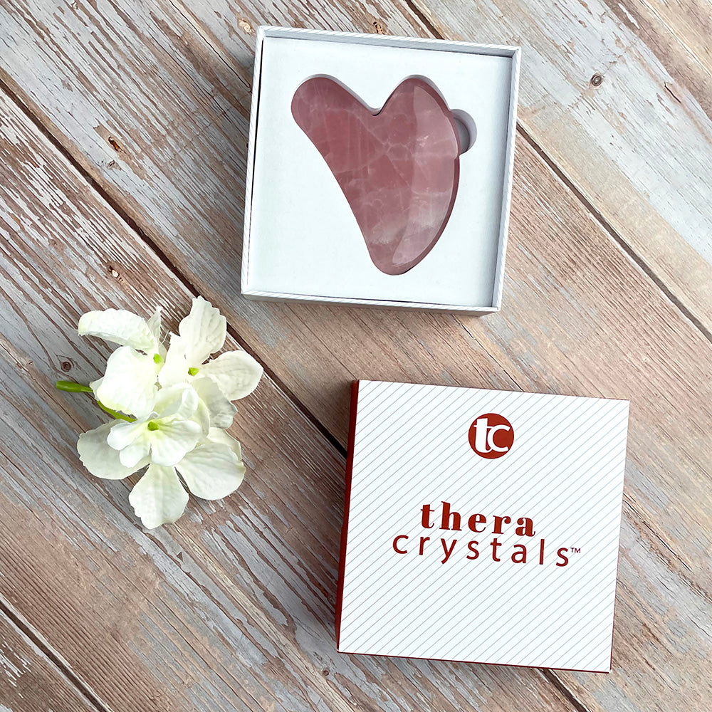 Rose Quartz Gua Sha - Thera Crystals® (Heart Shape)