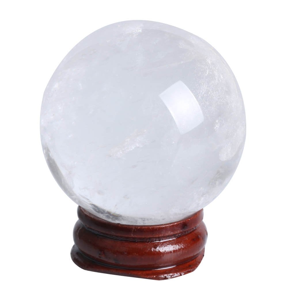 Natural Clear Quartz Crystal Ball 43mm (1.73") with Stand