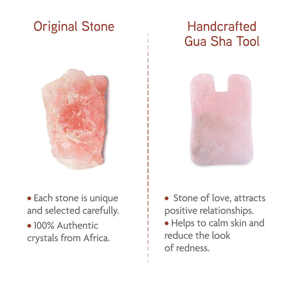Rose Quartz Gua Sha (tooth shape) - Thera Crystals®