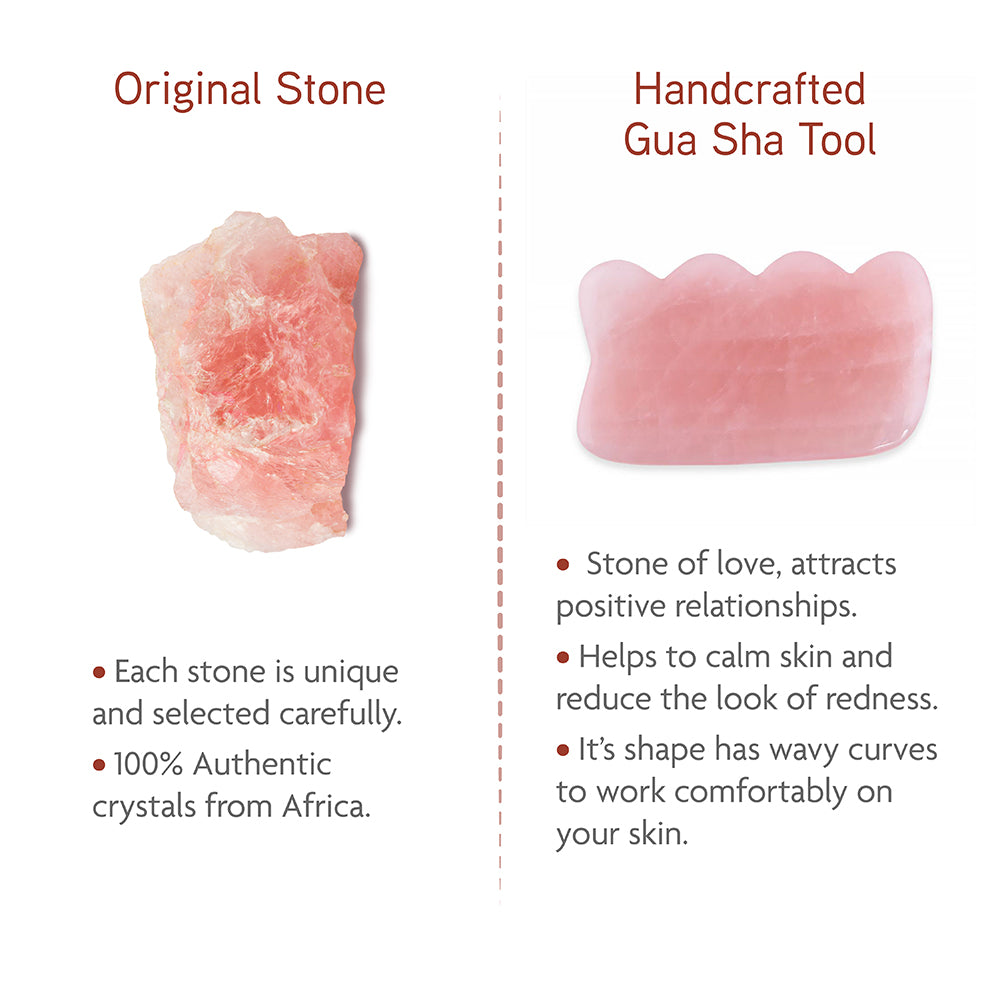 Rose Quartz Gua Sha (Wave Shape) - Thera Crystals®