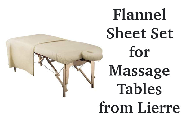 Flannel Massage table sheets from Lierre.ca Canada