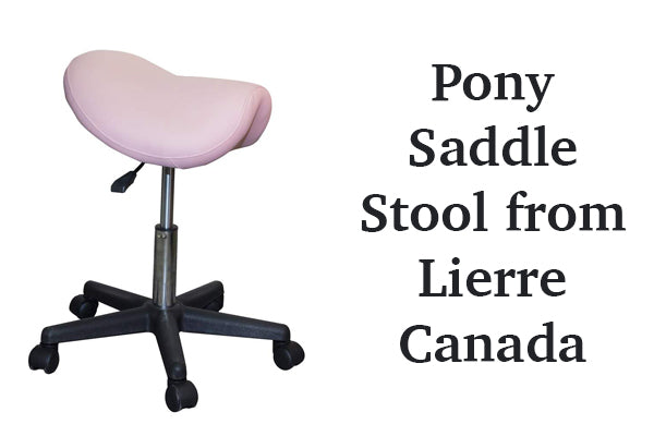 Pony saddle stool for massage supplies from Lierre.ca