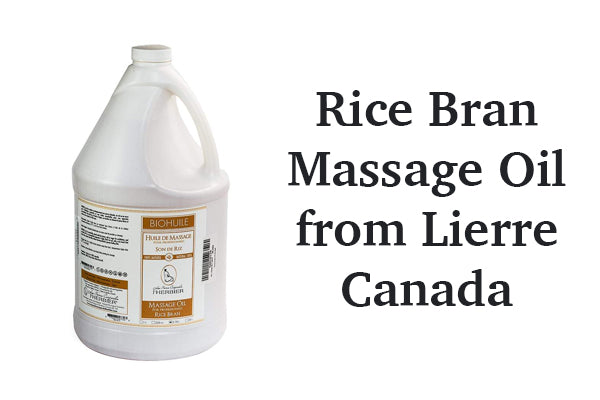 Rice bran massage oil from Lierre.ca Canada