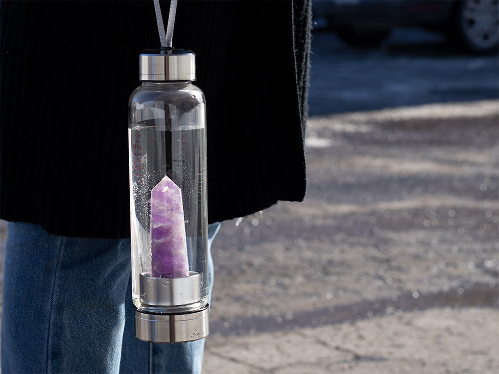 shop crystal water bottles at lierre.ca