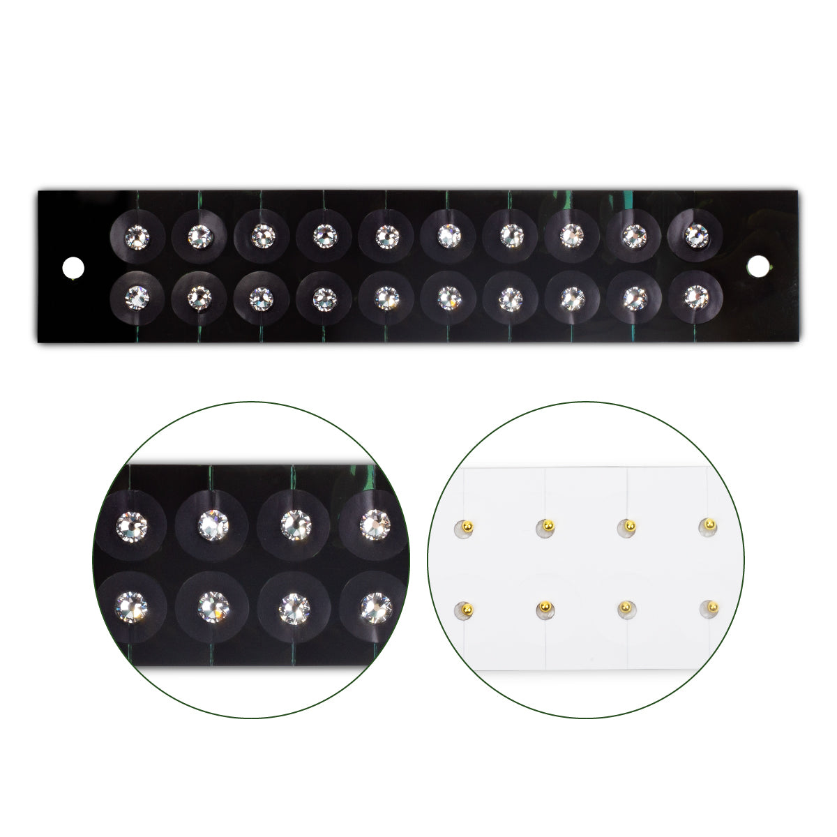 Billes d'acupression auriculaire en cristal