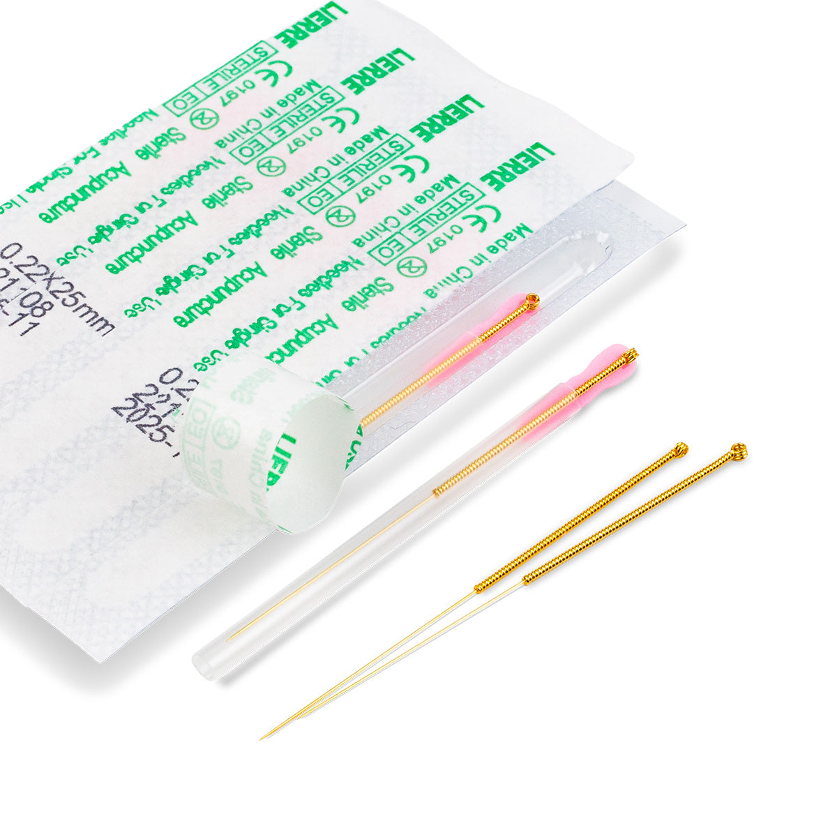 Aiguilles d'acupuncture individuelles en Or Lierre 100pcs/boîte