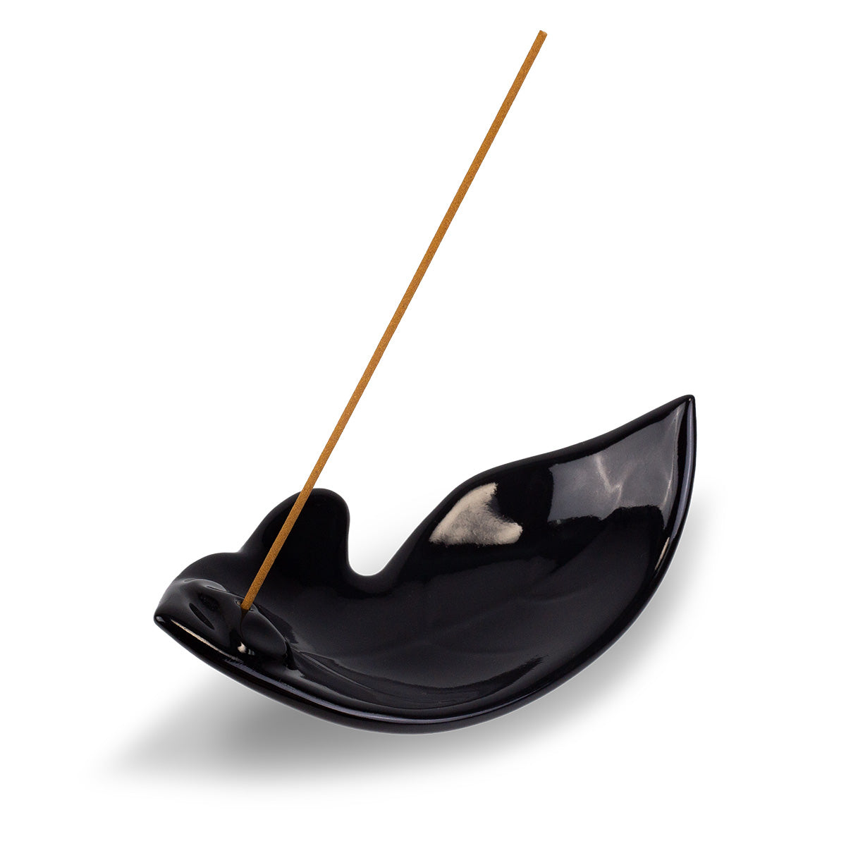 Shoyeido Leaf Shape Incense Holder - Obsidian