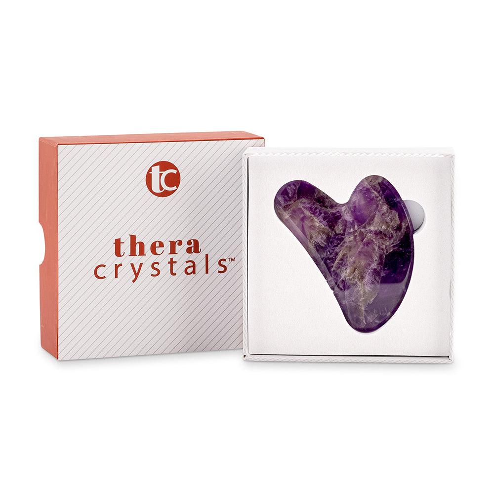 Amethyst Gua Sha Facial Tool (Heart shape) Thera Crystals®