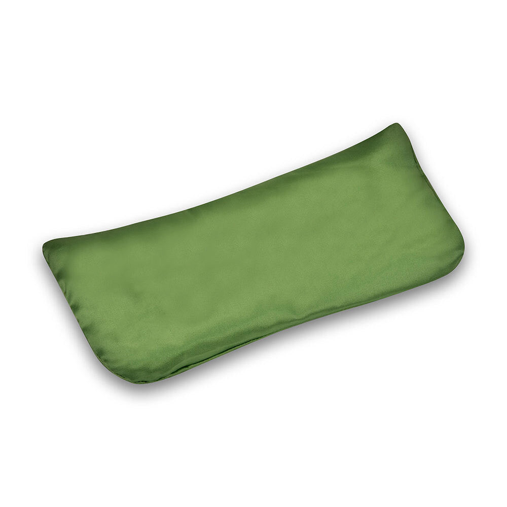 Cassia seeds filled eye pillow with satin fabric cover green