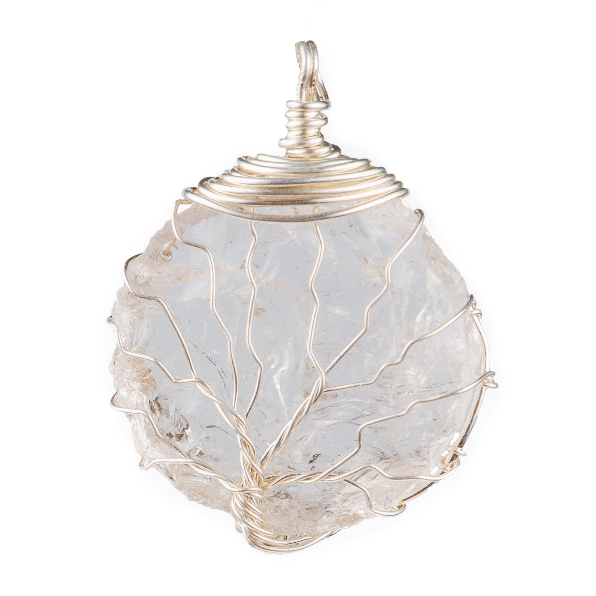 Clear Quartz Tree of Life Pendant