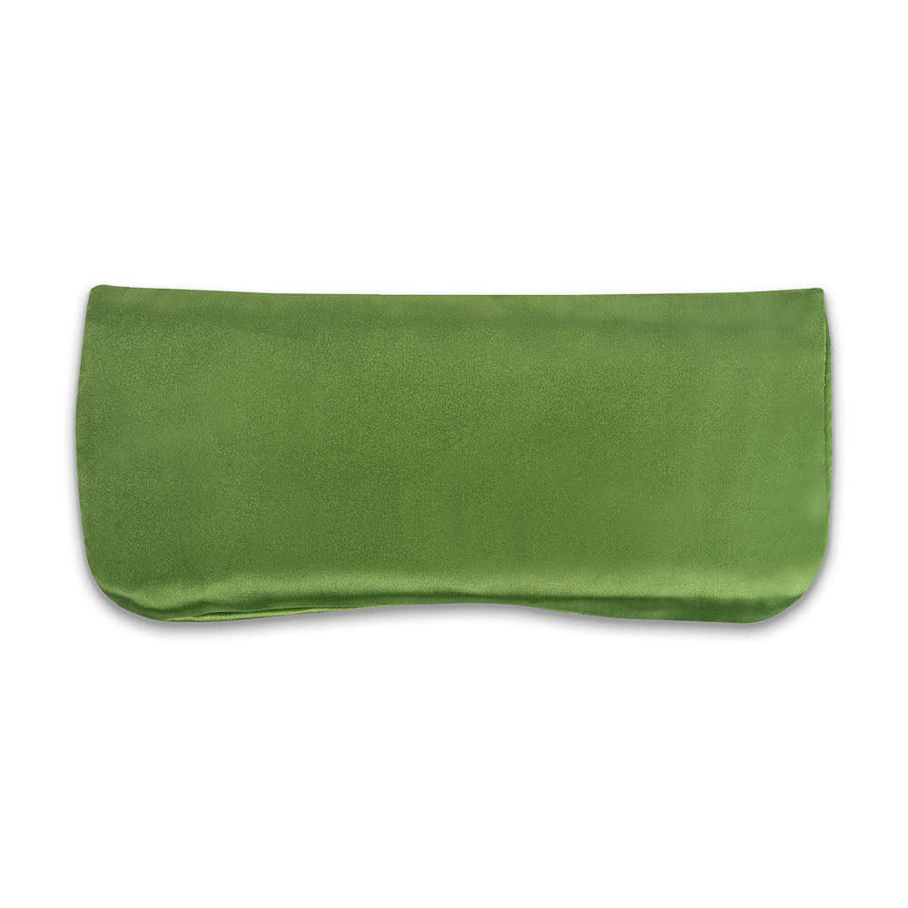 Cassia seeds filled eye pillow with satin fabric cover green