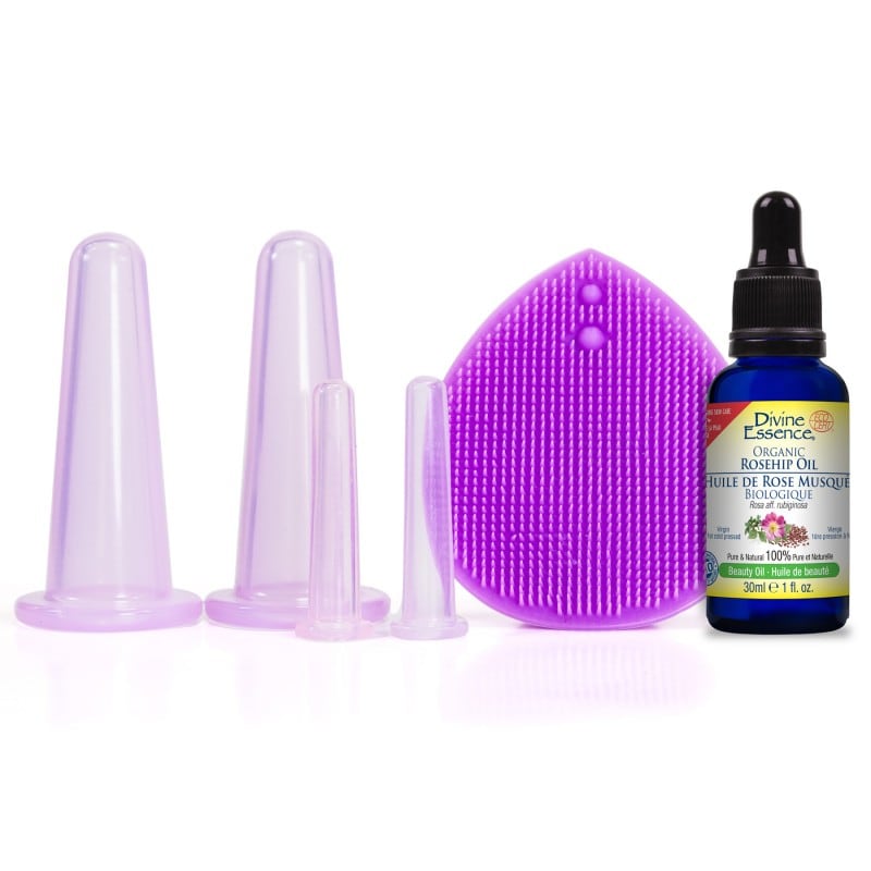 Face Massage Silicone Cupping Kit (with Optional Beauty Oil)
