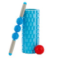 Fitness foam roller set, with 1 spiky massage ball and 1 spiky massage roller stick