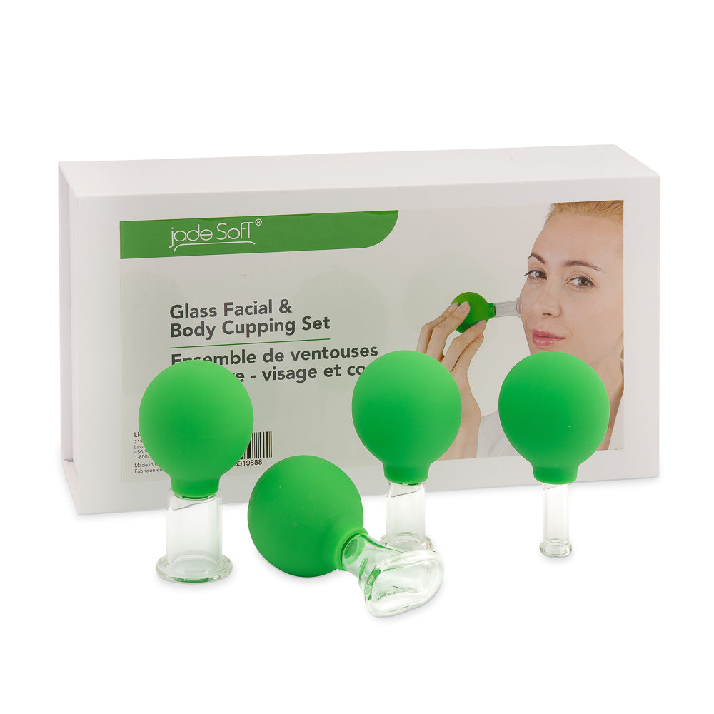 Jade Soft Glass Facial and Body Cupping Set Pro 4pcs
