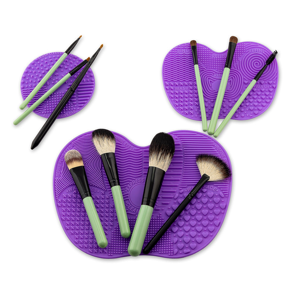 Makeup Brush and Brush Cleaning Mat Combo
