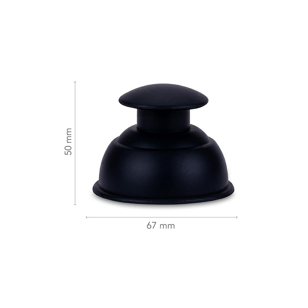 Black Silicone Cupping with build-in knob