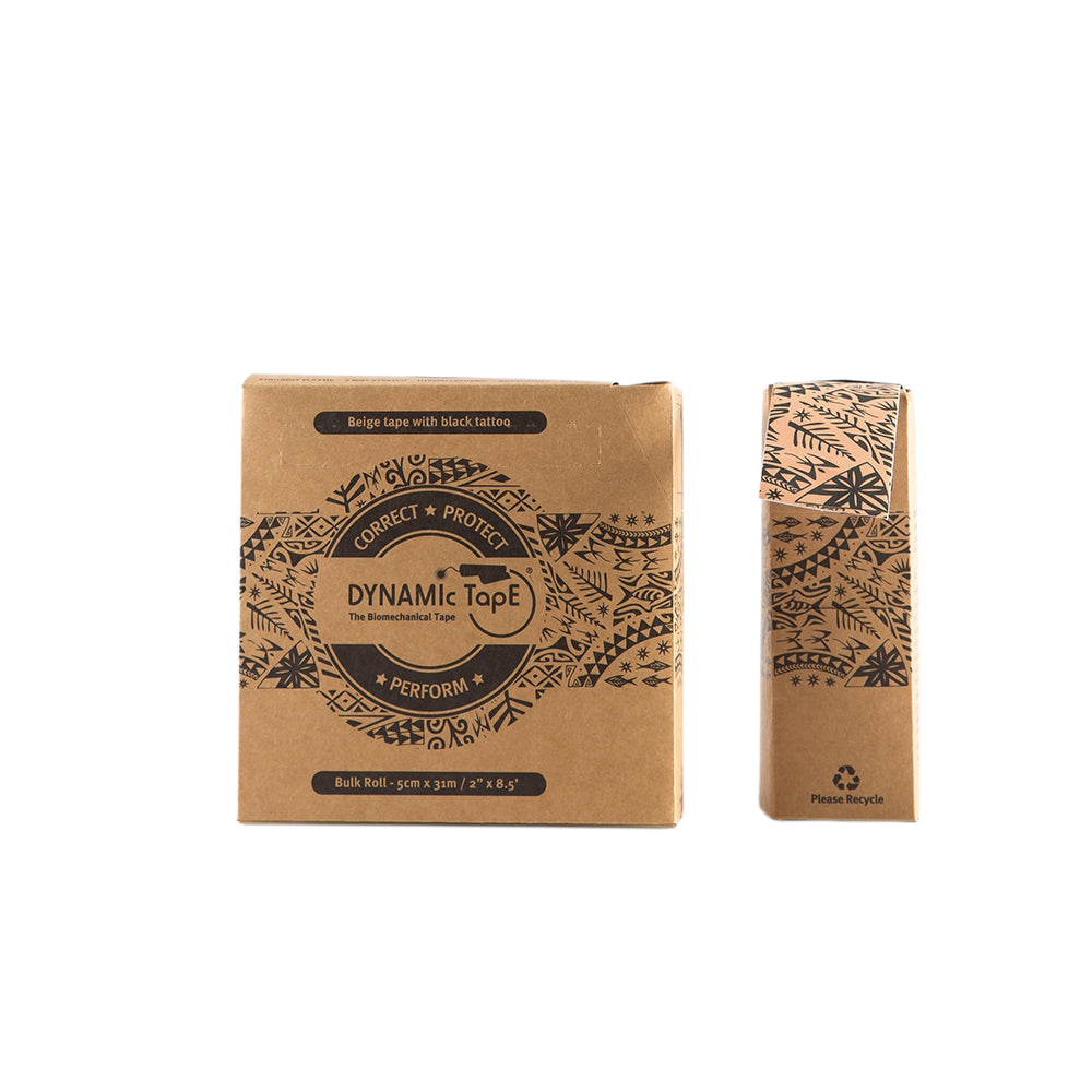Dynamic Tape Beige with Black Tattoo 5cm x 31m - Bulk Roll