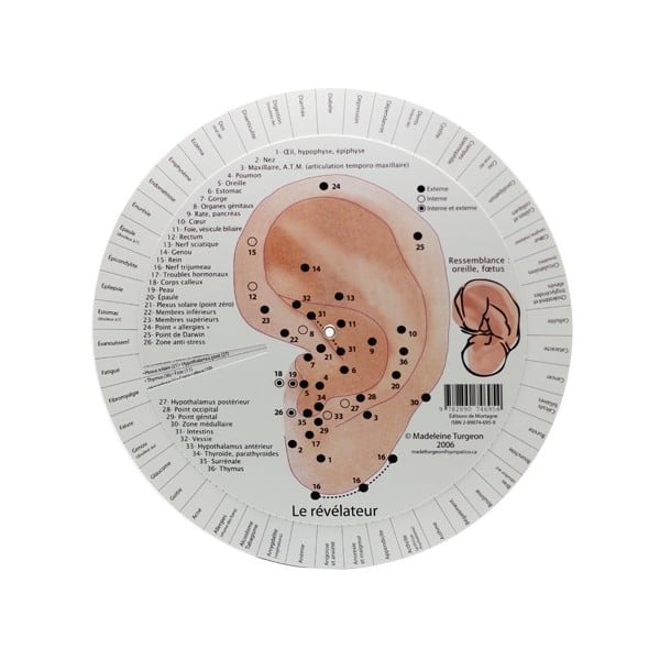 Ear Reflexology Wheel (French)