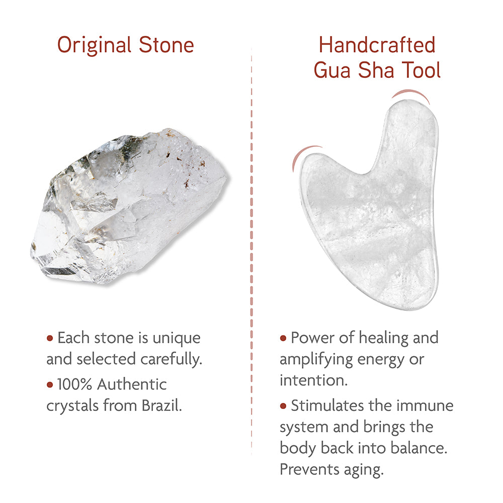 Clear Quartz Gua Sha (heart shape) - Thera Crystals®