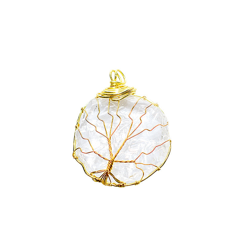 Clear Quartz Tree of Life Pendant