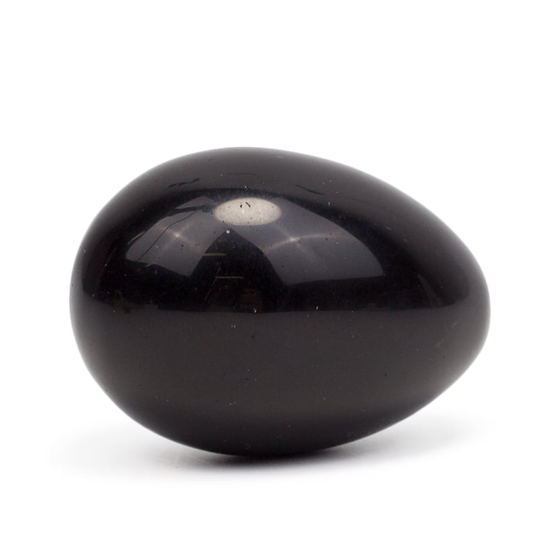 Natural Handcarved Black Obsidian Gemstone Egg