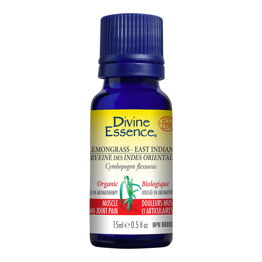 Lemongrass-East Indian Organic Essential Oil 15ml, DIVINE ESSENCE