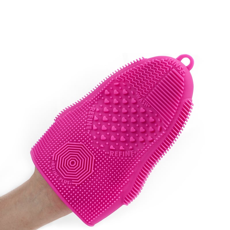 Makeup Brush Cleaner Glove with Handy Hook