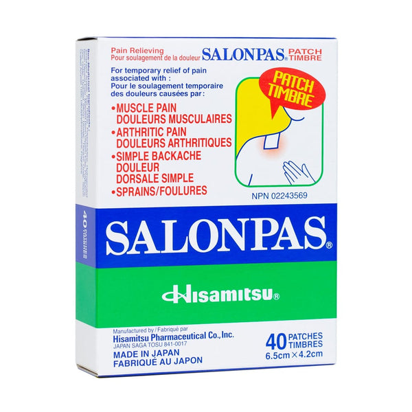 80 Patchs Salonpas Camphre Menthol - Soulagement Des Douleurs Articulaires - Fabriqué Au Japon - Exp. 02/2027
