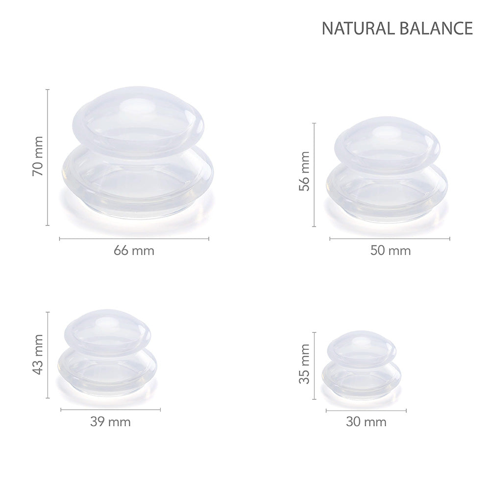 Natural Balance Clear Silicone Cupping Set 4 cups